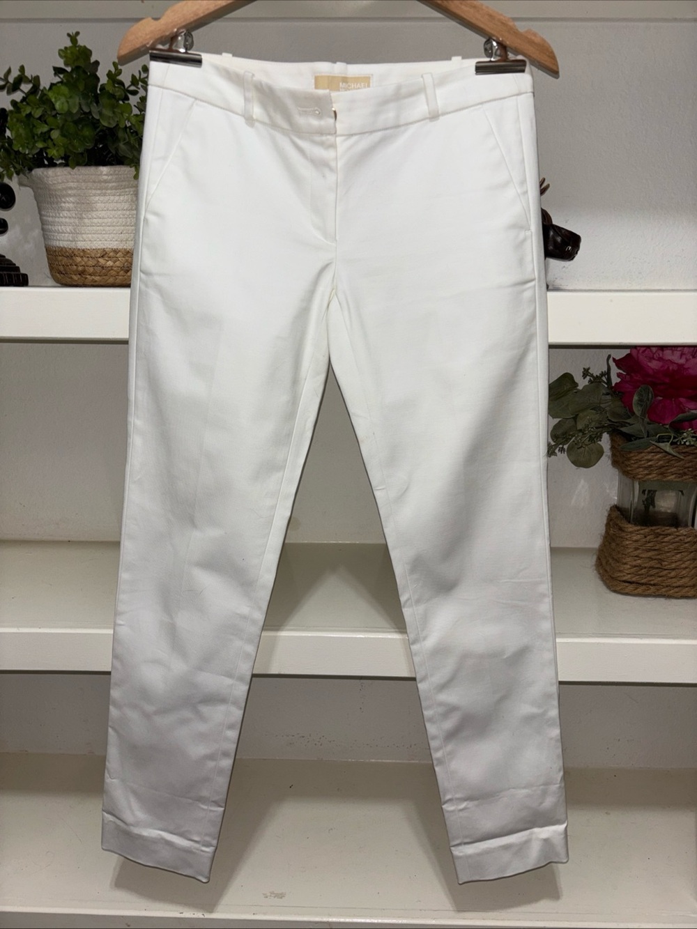 Michael Kors Women’s White Skinny Pants Size 2 With Side Pockets